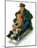"Sledding with Grandpa,"February 8, 1930-Alan Foster-Mounted Giclee Print