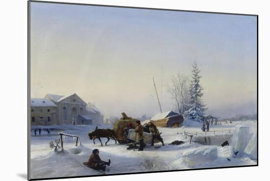 Sledge on Ice (Winter in a Former Wine Village), 1849-Leo Lagorio-Mounted Giclee Print