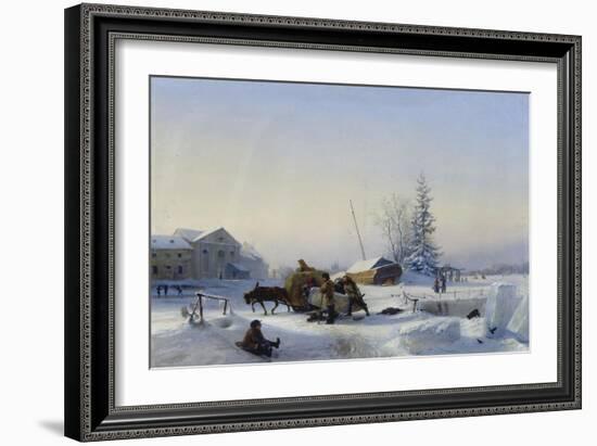 Sledge on Ice (Winter in a Former Wine Village), 1849-Leo Lagorio-Framed Giclee Print