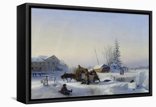 Sledge on Ice (Winter in a Former Wine Village), 1849-Leo Lagorio-Framed Premier Image Canvas