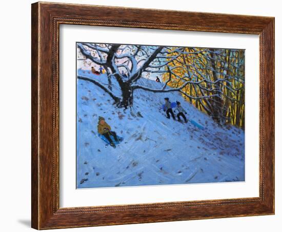 Sledging Allestree Golf Course (3rd Hole) 2014-Andrew Macara-Framed Giclee Print