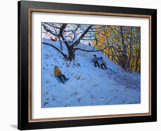 Sledging Allestree Golf Course (3rd Hole) 2014-Andrew Macara-Framed Giclee Print