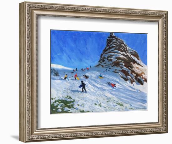 Sledging, Chrome Hill, Derbyshire, Peak-Andrew Macara-Framed Giclee Print