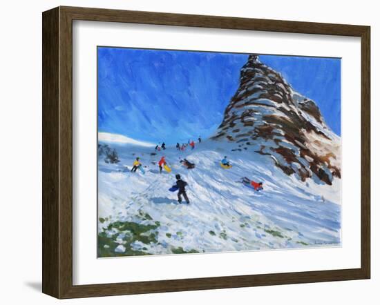 Sledging, Chrome Hill, Derbyshire, Peak-Andrew Macara-Framed Giclee Print