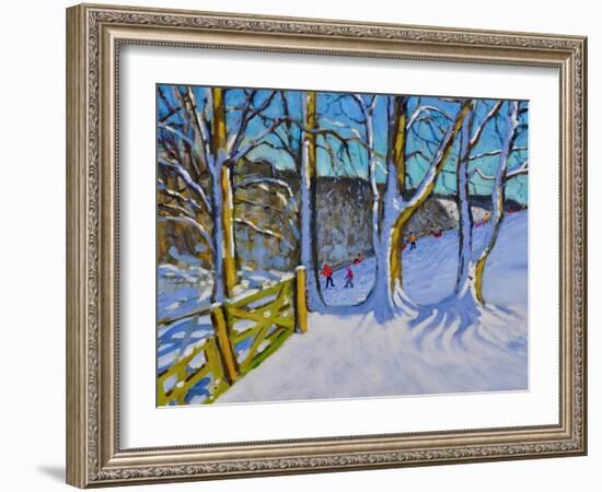 Sledging,Dam Lane,Derbyshire,2017-Andrew Macara-Framed Giclee Print