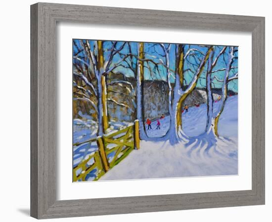 Sledging,Dam Lane,Derbyshire,2017-Andrew Macara-Framed Giclee Print