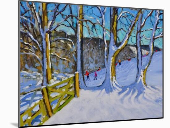 Sledging,Dam Lane,Derbyshire,2017-Andrew Macara-Mounted Giclee Print