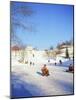 Sledging for Fun, Near Oslo, Norway, Scandinavia-David Lomax-Mounted Photographic Print