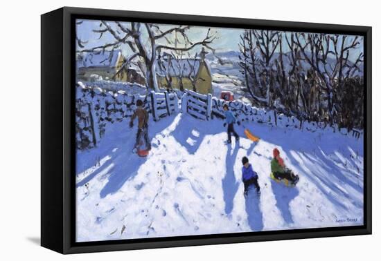Sledging, Hartington, Buxton-Andrew Macara-Framed Premier Image Canvas