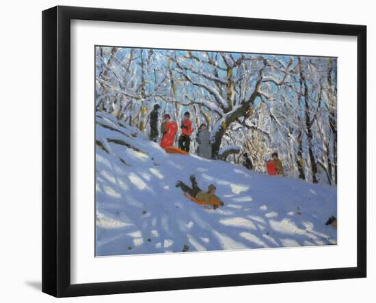 Sledging in Allestree Woods, 2011-Andrew Macara-Framed Giclee Print