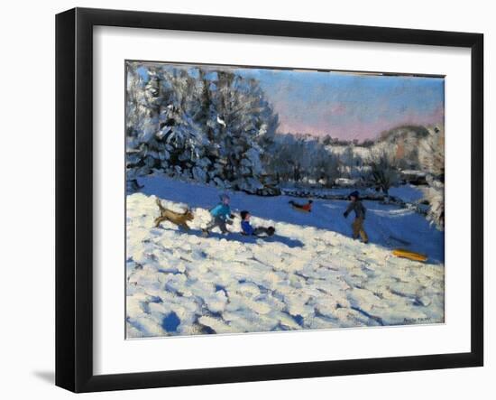 Sledging Near Youlgreave, Derbyshire-Andrew Macara-Framed Giclee Print