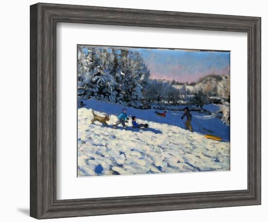 Sledging Near Youlgreave, Derbyshire-Andrew Macara-Framed Giclee Print