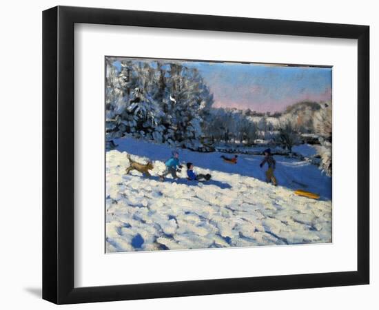 Sledging Near Youlgreave, Derbyshire-Andrew Macara-Framed Giclee Print