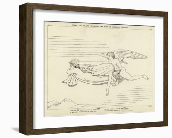 Sleep and Death Conveying the Body of Sarpedon to Lycia-John Flaxman-Framed Giclee Print