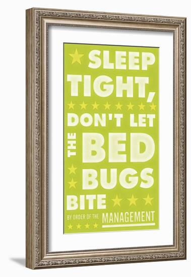 Sleep Tight, Don't Let The Bedbugs Bite (green & white)-John Golden-Framed Giclee Print