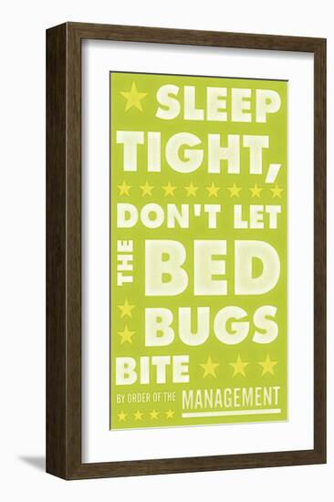 Sleep Tight, Don't Let The Bedbugs Bite (green & white)-John Golden-Framed Giclee Print