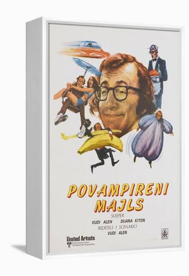 Sleeper, (aka Povampireni Majls), Yugoslavian poster, Woody Allen, 1973-null-Framed Stretched Canvas