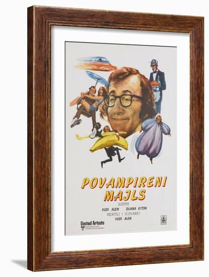 Sleeper, (aka Povampireni Majls), Yugoslavian poster, Woody Allen, 1973-null-Framed Art Print