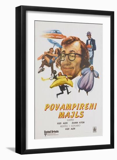 Sleeper, (aka Povampireni Majls), Yugoslavian poster, Woody Allen, 1973-null-Framed Art Print