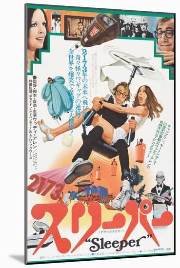 Sleeper, Japanese poster, Diane Keaton, Woody Allen, 1973-null-Mounted Art Print