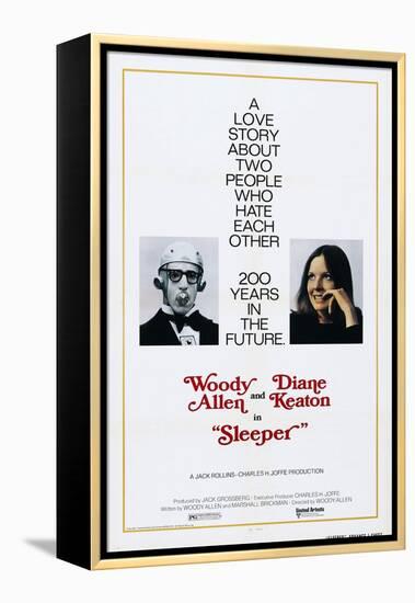 Sleeper, US poster, Woody Allen, Diane Keaton, 1973-null-Framed Stretched Canvas