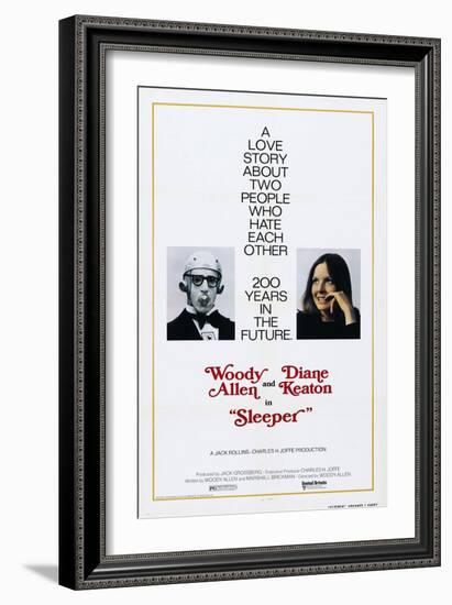 Sleeper, US poster, Woody Allen, Diane Keaton, 1973-null-Framed Art Print