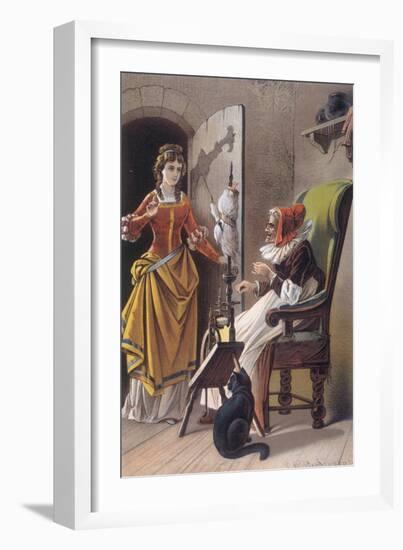 Sleeping Beauty: Aged 15, The Princess Meets an Old Woman Spinning-Carl Offterdinger-Framed Giclee Print