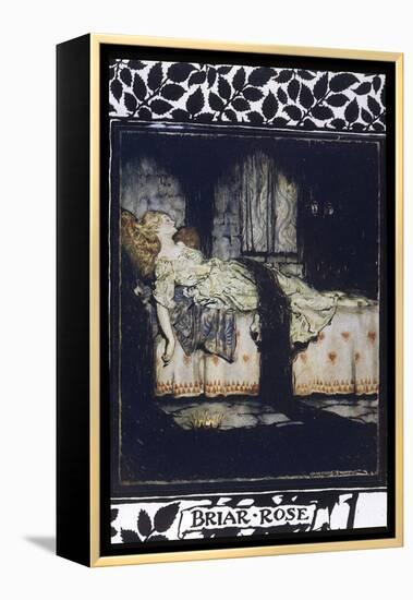 Sleeping Beauty aka Briar Rose Asleep-Arthur Rackham-Framed Premier Image Canvas
