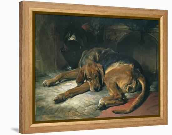 Sleeping Bloodhound-Edwin Henry Landseer-Framed Premier Image Canvas