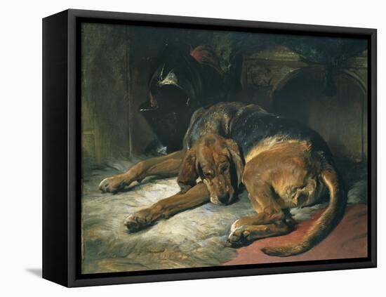 Sleeping Bloodhound-Edwin Henry Landseer-Framed Premier Image Canvas