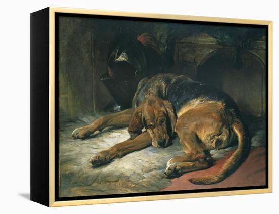 Sleeping Bloodhound-Edwin Henry Landseer-Framed Premier Image Canvas