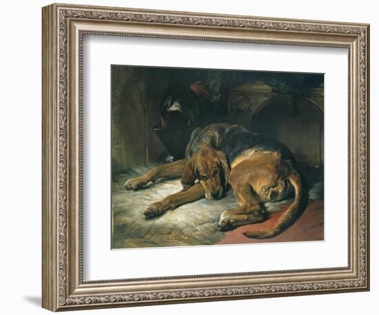 Sleeping Bloodhound-Edwin Henry Landseer-Framed Giclee Print