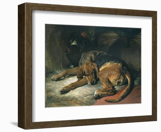Sleeping Bloodhound-Edwin Henry Landseer-Framed Giclee Print