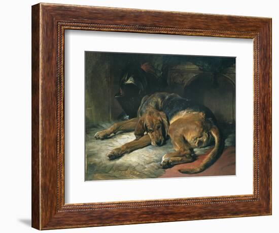 Sleeping Bloodhound-Edwin Henry Landseer-Framed Giclee Print