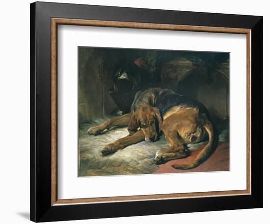 Sleeping Bloodhound-Edwin Henry Landseer-Framed Giclee Print