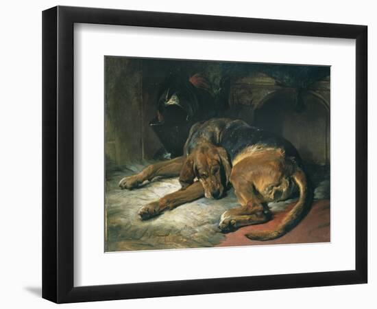 Sleeping Bloodhound-Edwin Henry Landseer-Framed Giclee Print