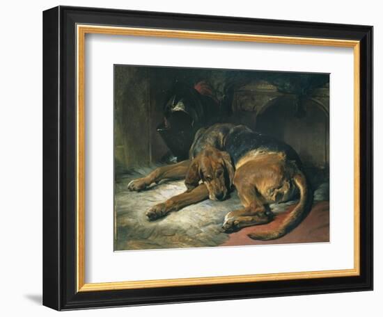 Sleeping Bloodhound-Edwin Henry Landseer-Framed Giclee Print