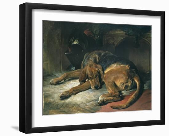 Sleeping Bloodhound-Edwin Henry Landseer-Framed Giclee Print