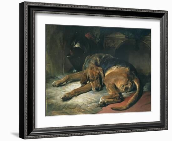 Sleeping Bloodhound-Edwin Henry Landseer-Framed Giclee Print