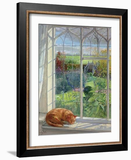 Sleeping Cat and Chinese Bridge-Timothy Easton-Framed Giclee Print