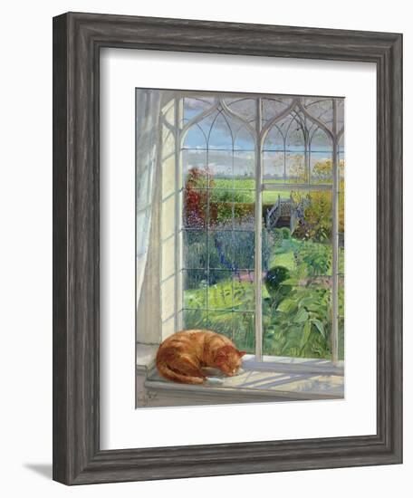 Sleeping Cat and Chinese Bridge-Timothy Easton-Framed Giclee Print