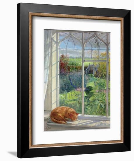 Sleeping Cat and Chinese Bridge-Timothy Easton-Framed Giclee Print