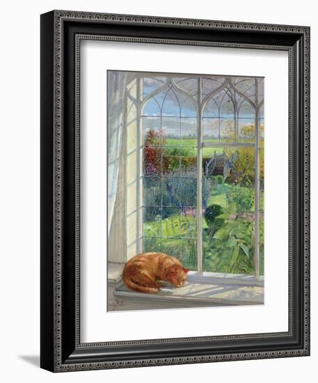 Sleeping Cat and Chinese Bridge-Timothy Easton-Framed Giclee Print