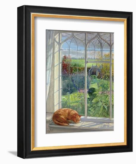 Sleeping Cat and Chinese Bridge-Timothy Easton-Framed Giclee Print