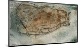 Sleeping Cat-Paul Klee-Mounted Premium Giclee Print