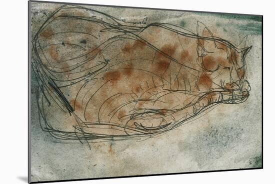 Sleeping Cat-Paul Klee-Mounted Giclee Print