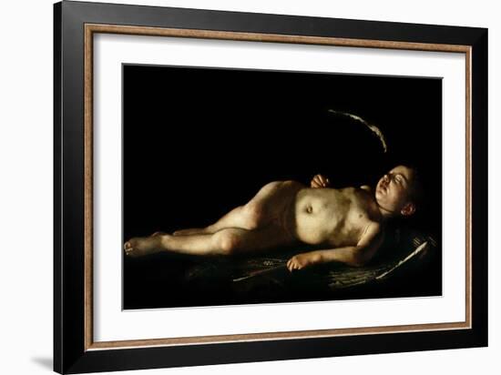 Sleeping Cupid, 1608-Caravaggio-Framed Giclee Print