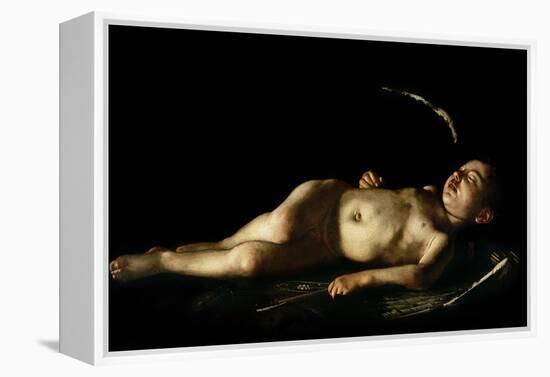 Sleeping Cupid, 1608-Caravaggio-Framed Premier Image Canvas