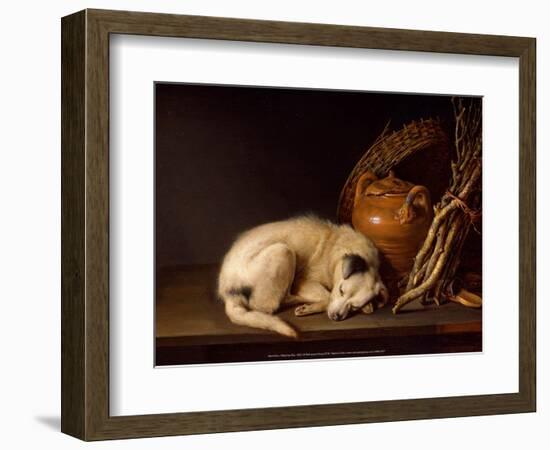 Sleeping Dog, 1650-Gerrit Dou-Framed Art Print