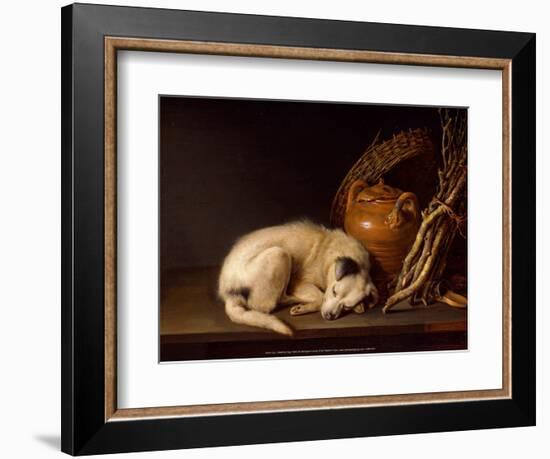 Sleeping Dog, 1650-Gerrit Dou-Framed Art Print